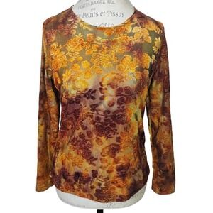 Michele Michelle Y2K Top Womens Small Burnout Velvet Vintage 90s Fairy Grunge